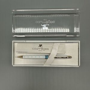 Courreges Mechanical Pensil 0.05mm Logo Blue White Gold
